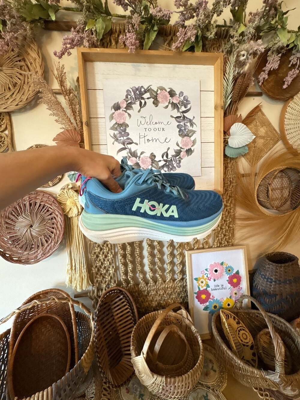 Hoka One One Gaviota 5 Alpine Blue Jadeite Women's Running Shoes Size 10 Wide